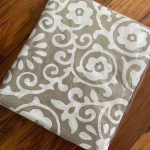 City Scene Gray Beige Boho Cotton Shower Curtain